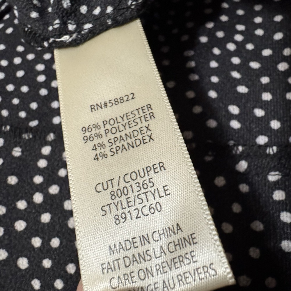 Max Studio True Wrap Dress Size S Black & White Polka Dot Ruffle Sleeve V Neck - Picture 9 of 16